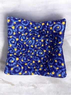 Hand Crafted Star Pattern Bowl Cozy - Blue & Yellow (v)
